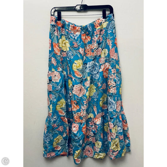 Skirt Midi By Loft In Floral Print, Size: 12