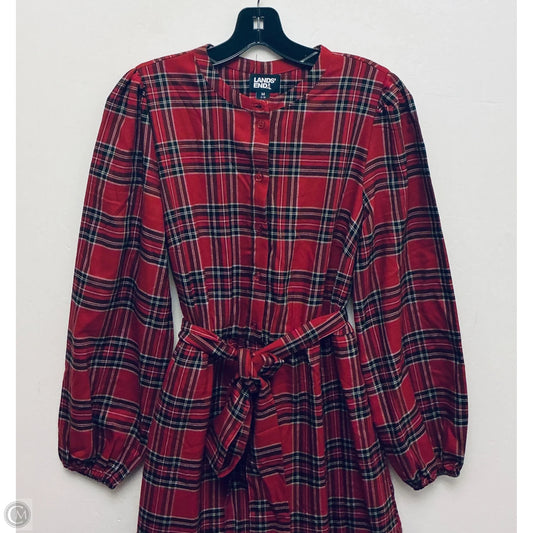 Dress Casual Maxi By Lands End In Checkered Pattern, Size: M