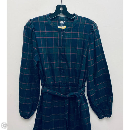 Dress Casual Maxi By Lands End In Checkered Pattern, Size: M