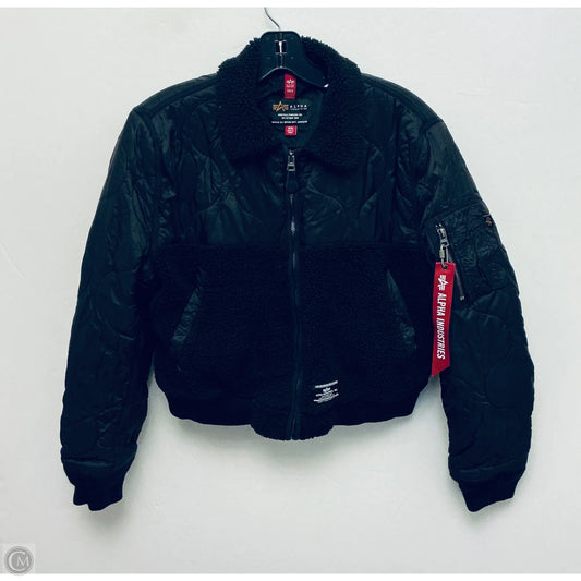 Jacket Faux Fur & Sherpa By Clothes Mentor In Black, Size: M