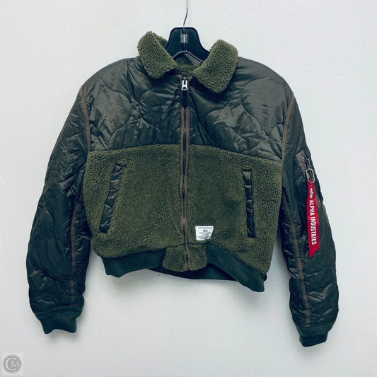 Jacket Faux Fur & Sherpa By Clothes Mentor In Green, Size: M