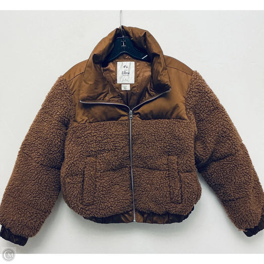Jacket Faux Fur & Sherpa By Clothes Mentor In Brown, Size: S