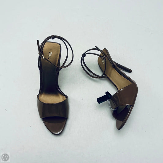 Shoes Heels Stiletto By Zara In Brown & Gold, Size: 9