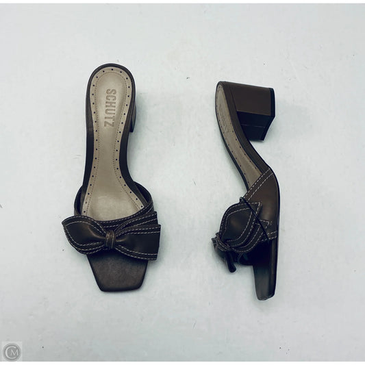 Sandals Heels Block By Schutz In Brown, Size: 7.5