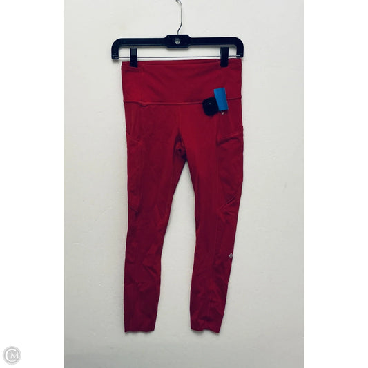 Athletic Capris By Lululemon In Pink, Size: 6