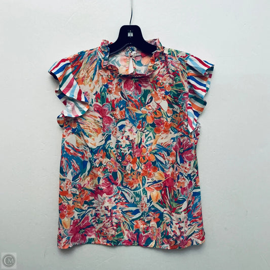 Top Sleeveless By Flying Tomato In Floral Print, Size: S