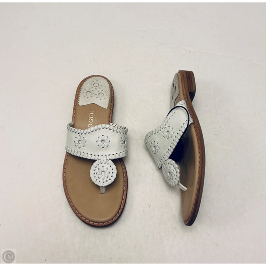 Sandals Flip Flops By Jack Rogers In Cream & Tan, Size: 7.5