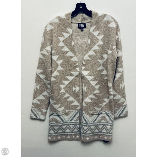 Sweater Cardigan Designer By Frye In Tan, Size: M