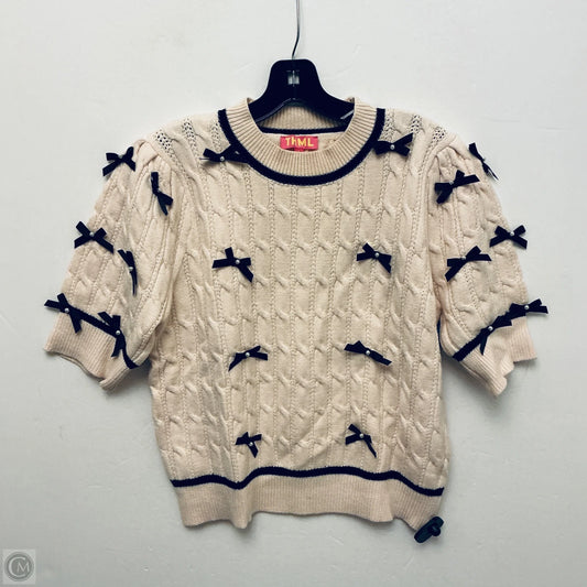 Sweater Short Sleeve By Thml In Cream, Size: L