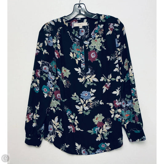 Top Long Sleeve By Loft In Black, Size: S
