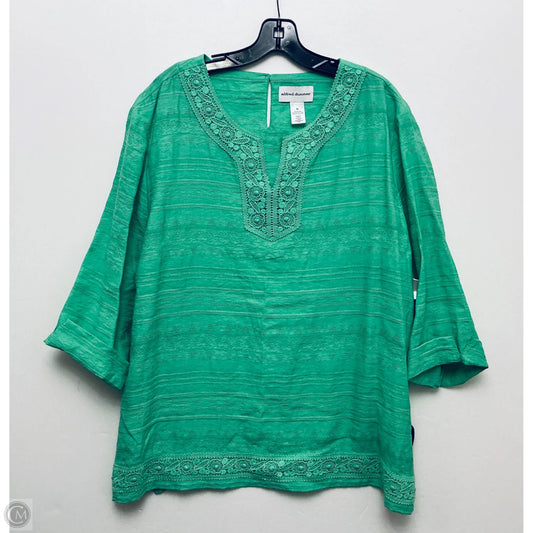 Top Long Sleeve By Alfred Dunner In Green, Size: Xl