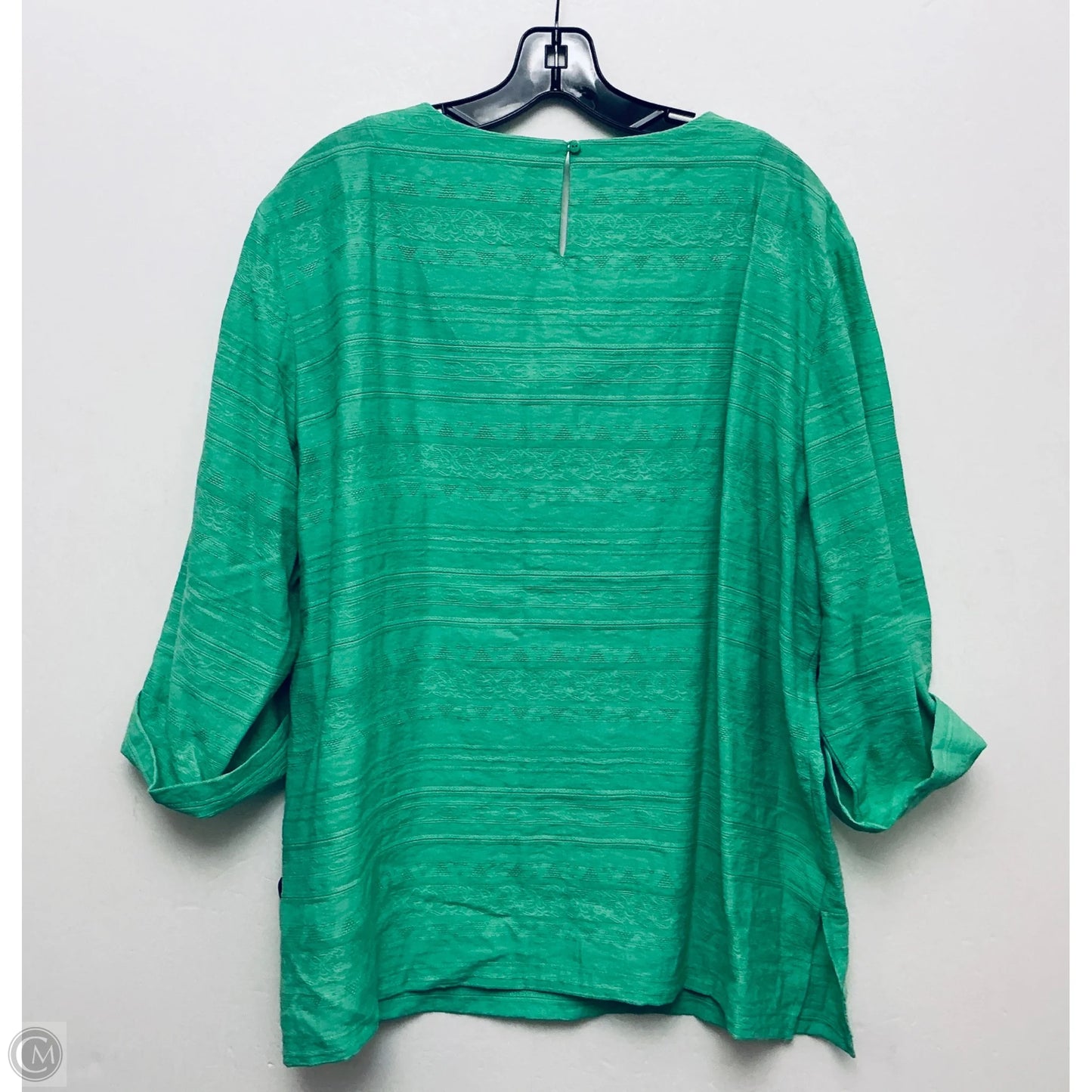 Top Long Sleeve By Alfred Dunner In Green, Size: Xl