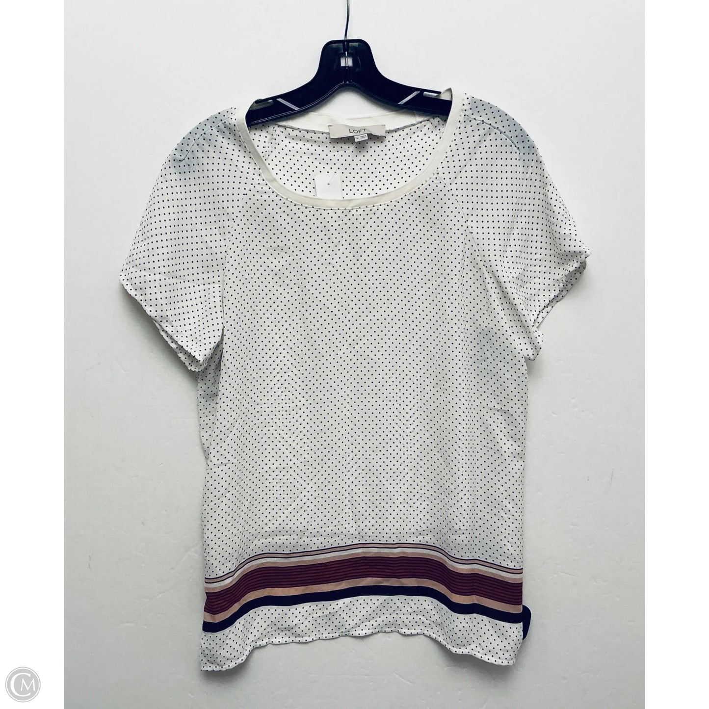Top Short Sleeve By Loft In Polkadot Pattern, Size: M