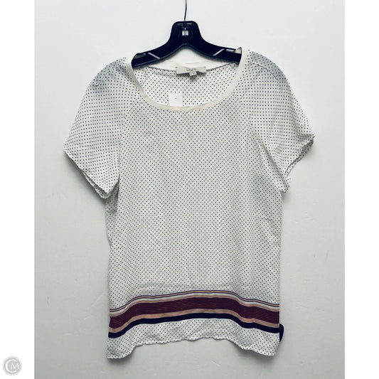 Top Short Sleeve By Loft In Polkadot Pattern, Size: M