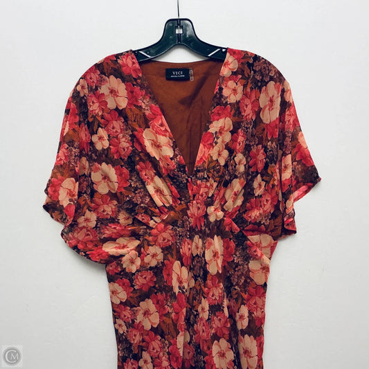 Dress Casual Maxi By Vici In Floral Print, Size: Xl