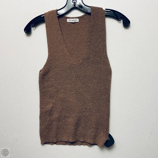 Top Sleeveless By Blu Pepper In Brown, Size: M