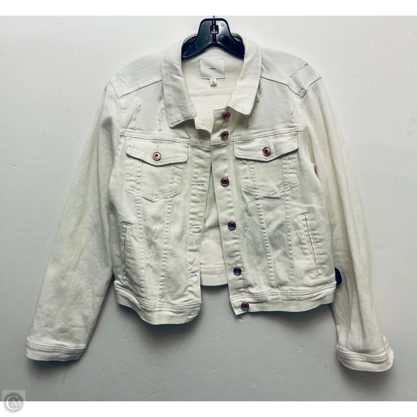 Jacket Denim By A Loves A In White, Size: L