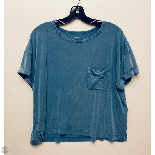 Top Short Sleeve Basic By American Eagle In Blue, Size: L