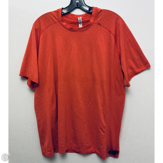 Athletic Top Short Sleeve By Lululemon In Orange, Size: Xxl