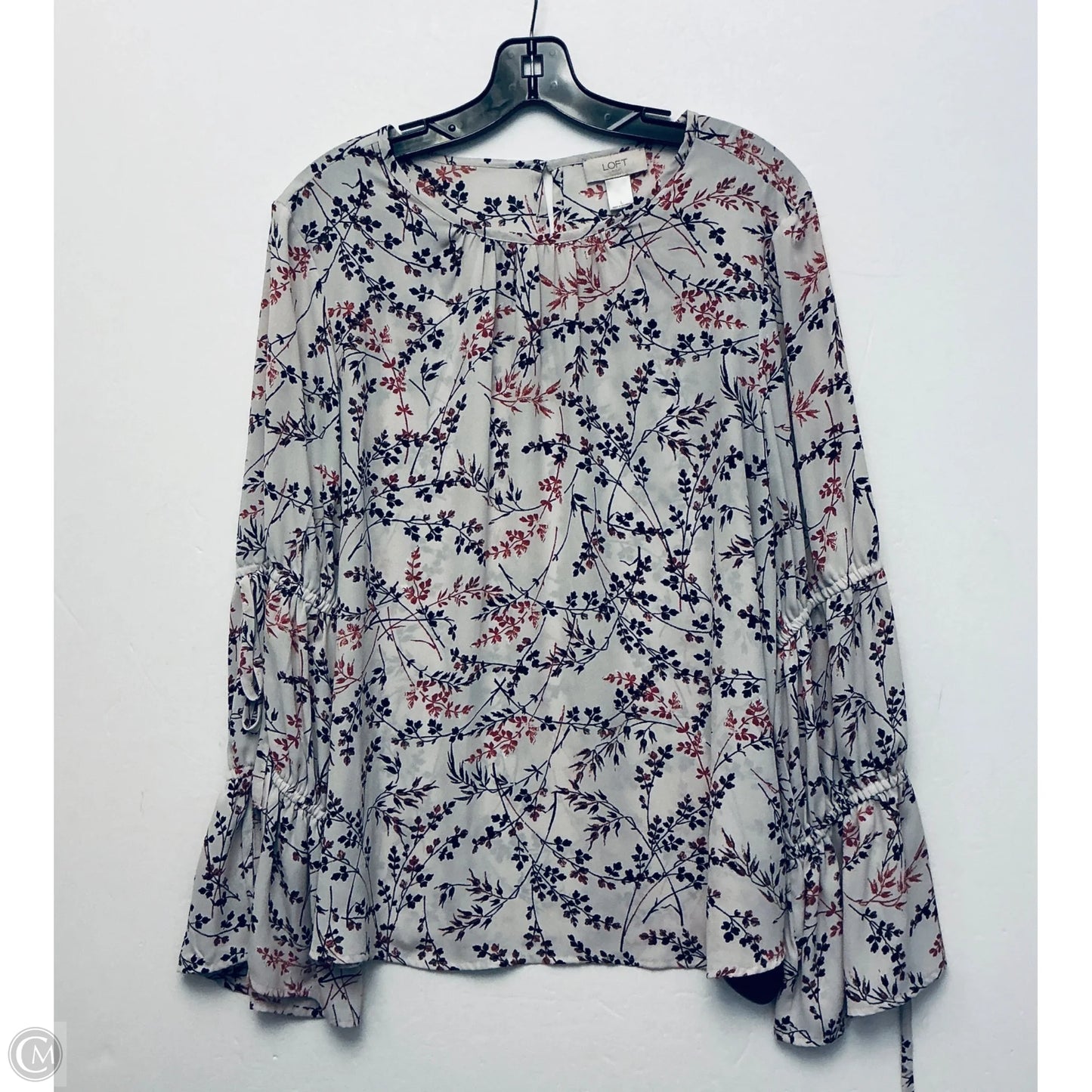 Top Long Sleeve By Loft In White, Size: L