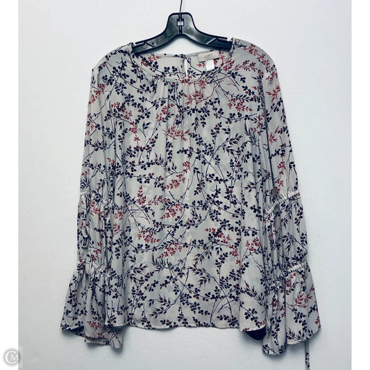 Top Long Sleeve By Loft In White, Size: L