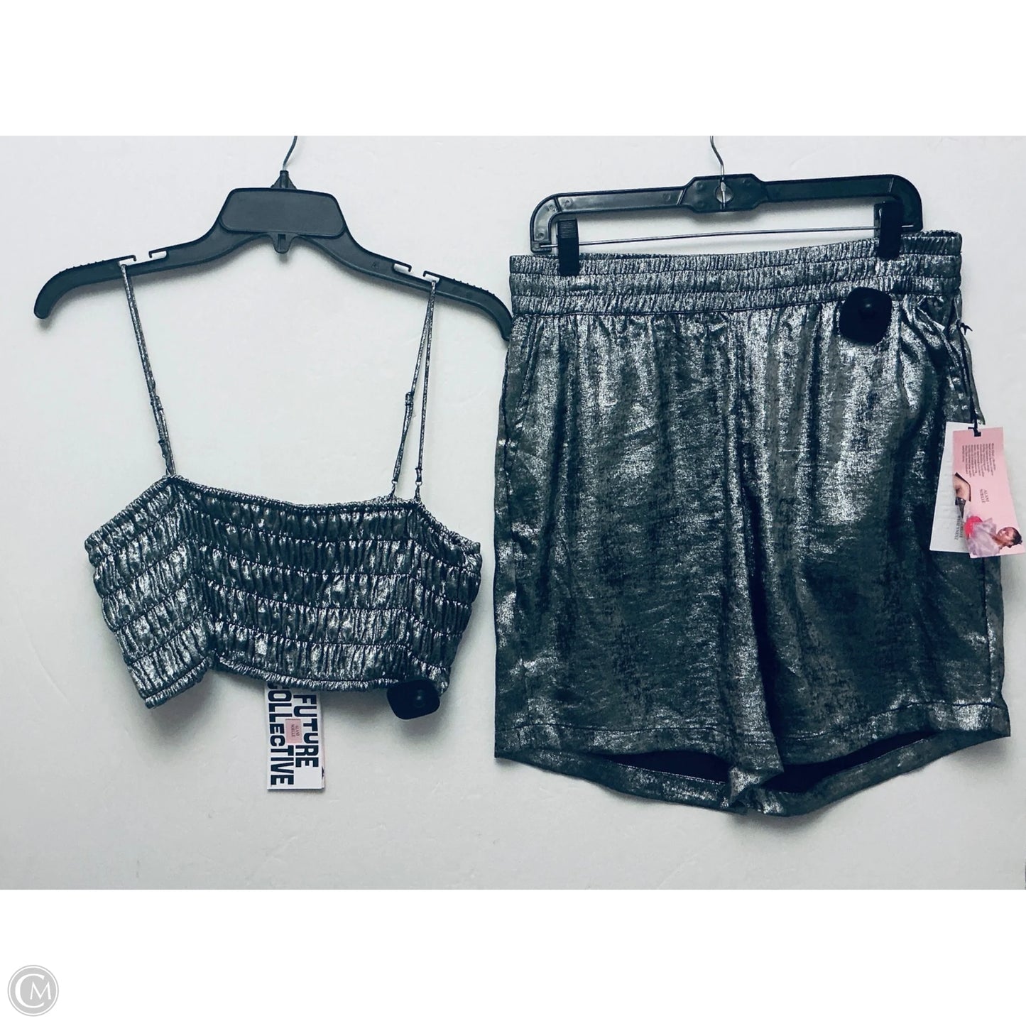 Shorts Set By Future Collective In Silver, Size: M