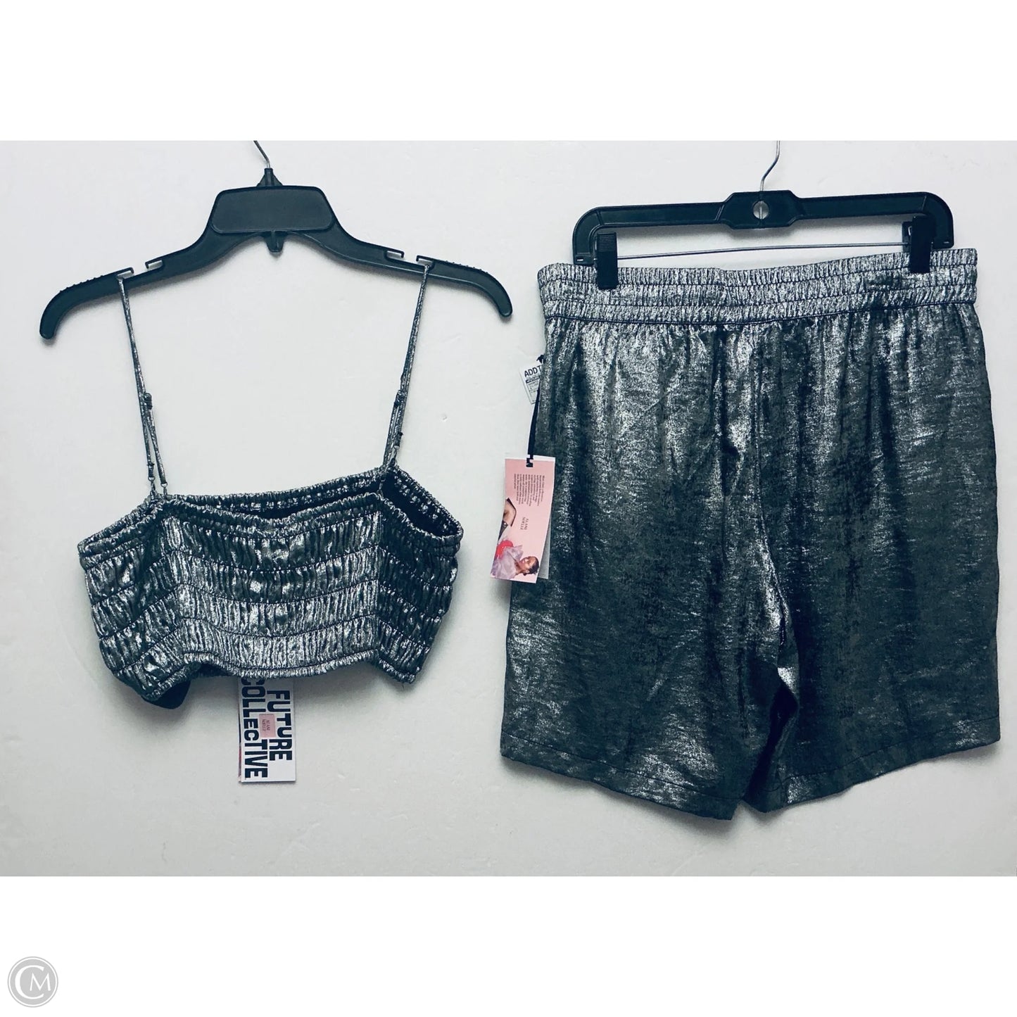 Shorts Set By Future Collective In Silver, Size: M