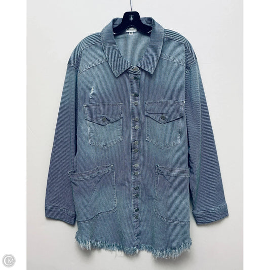 Jacket Denim By West Bound In Striped Pattern, Size: 3x