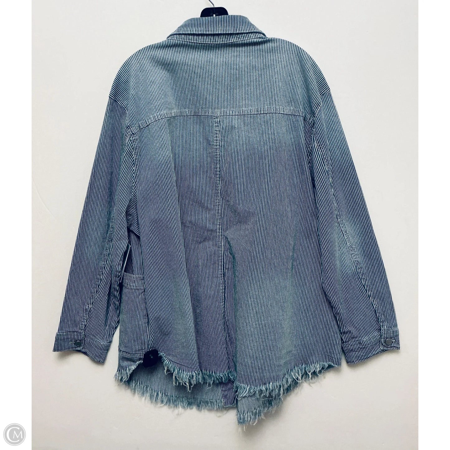 Jacket Denim By West Bound In Striped Pattern, Size: 3x