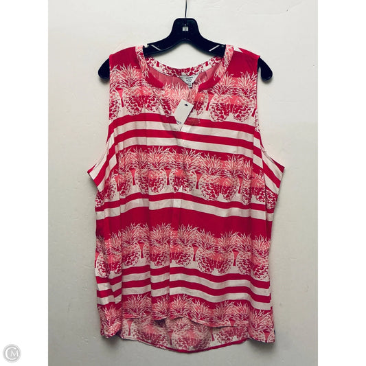 Top Sleeveless By Crown And Ivy In Pink, Size: 3x