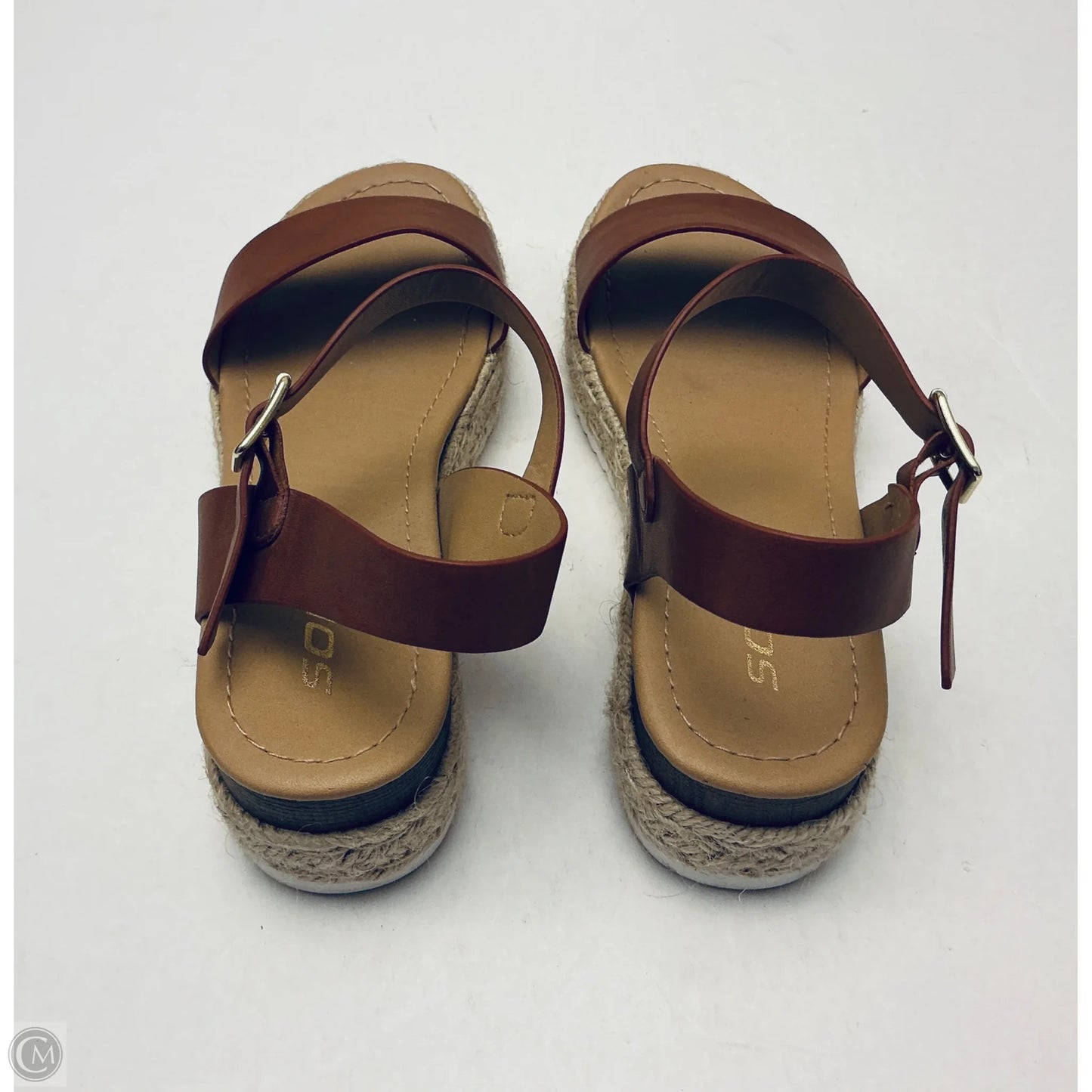 Sandals Heels Platform By Soda In Brown, Size: 7.5