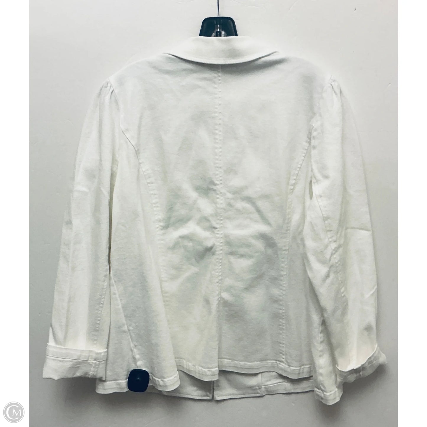 Jacket Denim By Susan Graver In White, Size: 1x