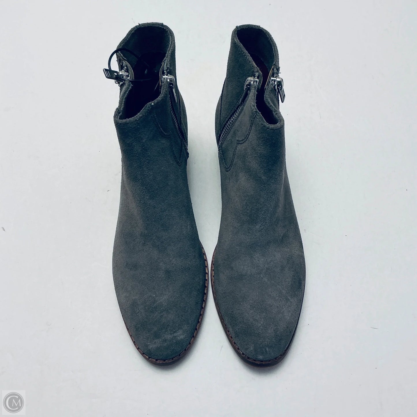 Boots Designer By Coach In Grey, Size: 7.5