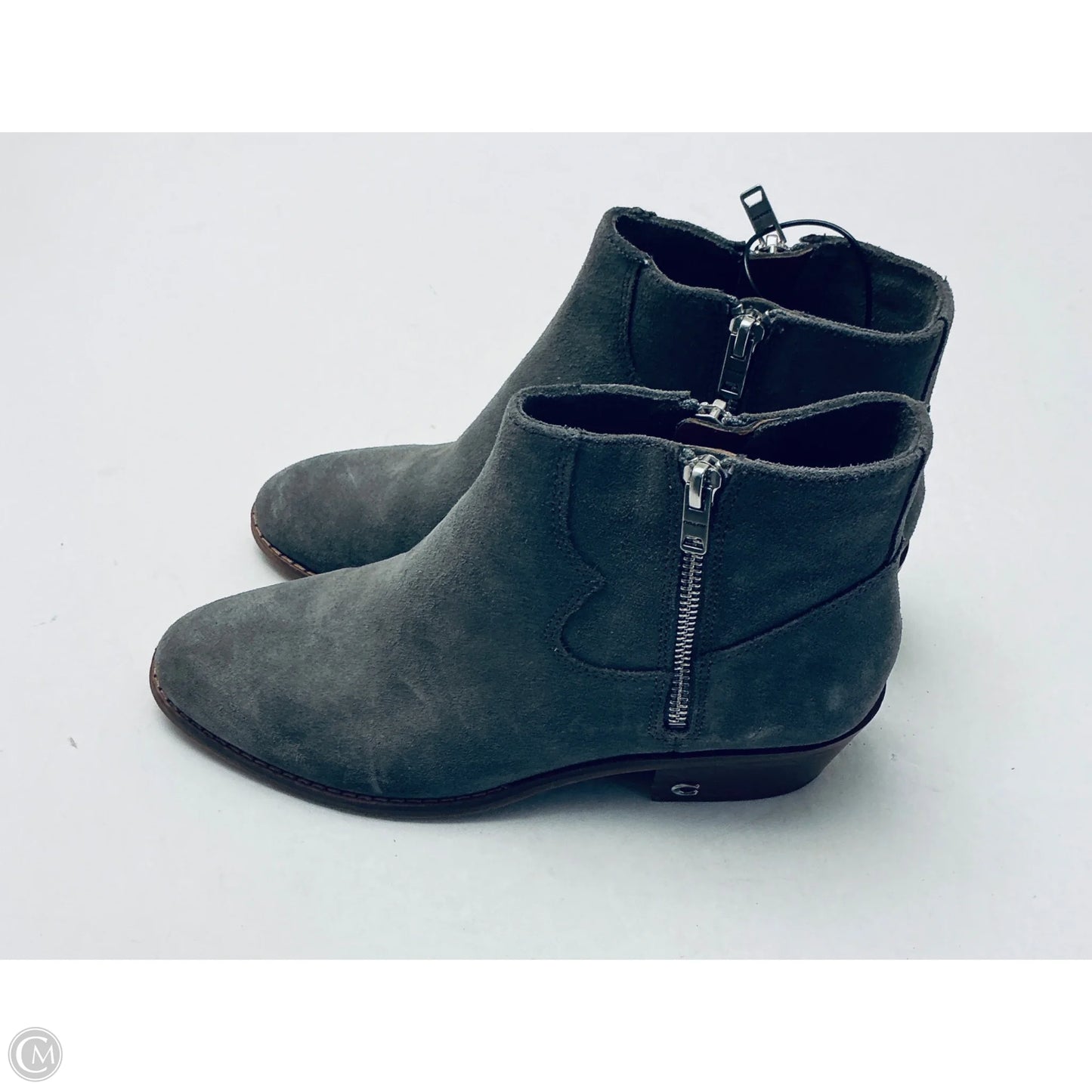 Boots Designer By Coach In Grey, Size: 7.5