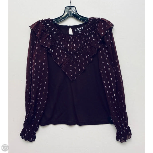 Top Long Sleeve By Loft In Maroon, Size: Xs