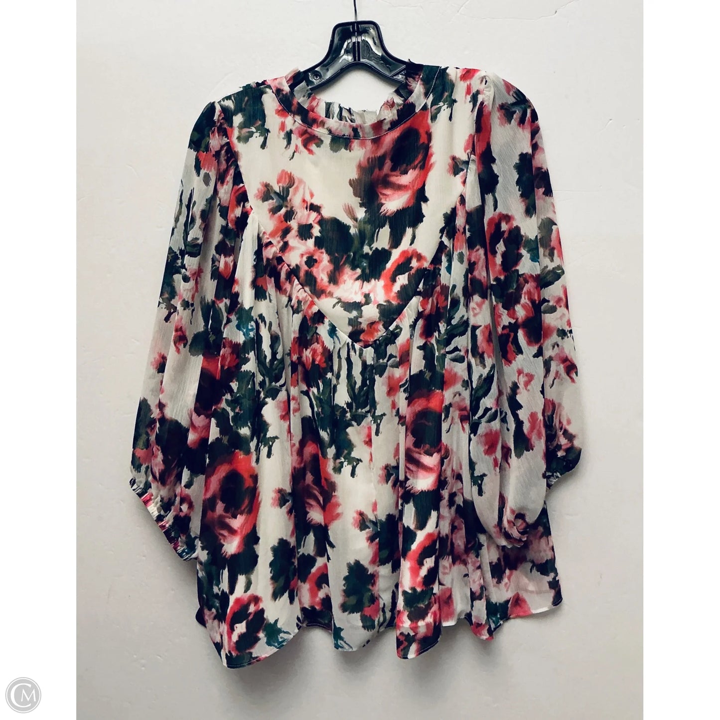 Top Long Sleeve By Rose And Olive In Floral Print, Size: 2x