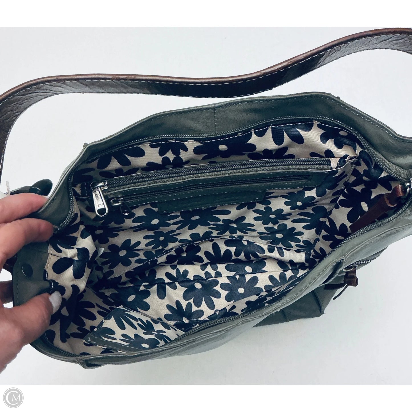 Handbag Leather By Clothes Mentor, Size: Medium