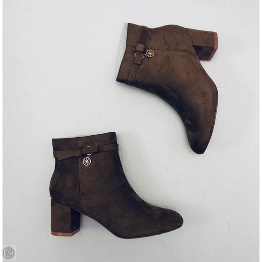 Boots Ankle Heels By Clothes Mentor In Brown, Size: 8