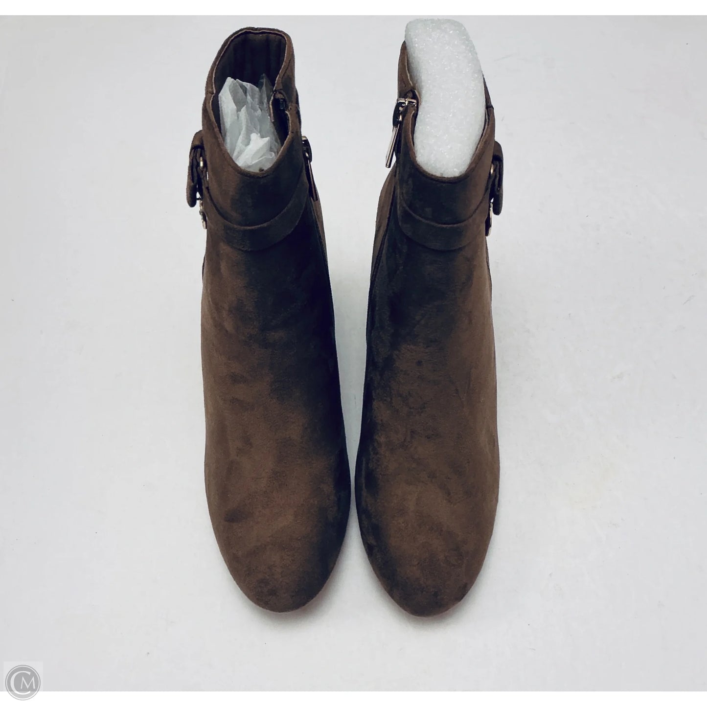 Boots Ankle Heels By Clothes Mentor In Brown, Size: 8