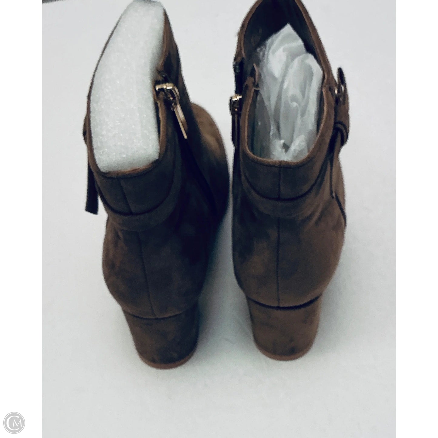 Boots Ankle Heels By Clothes Mentor In Brown, Size: 8