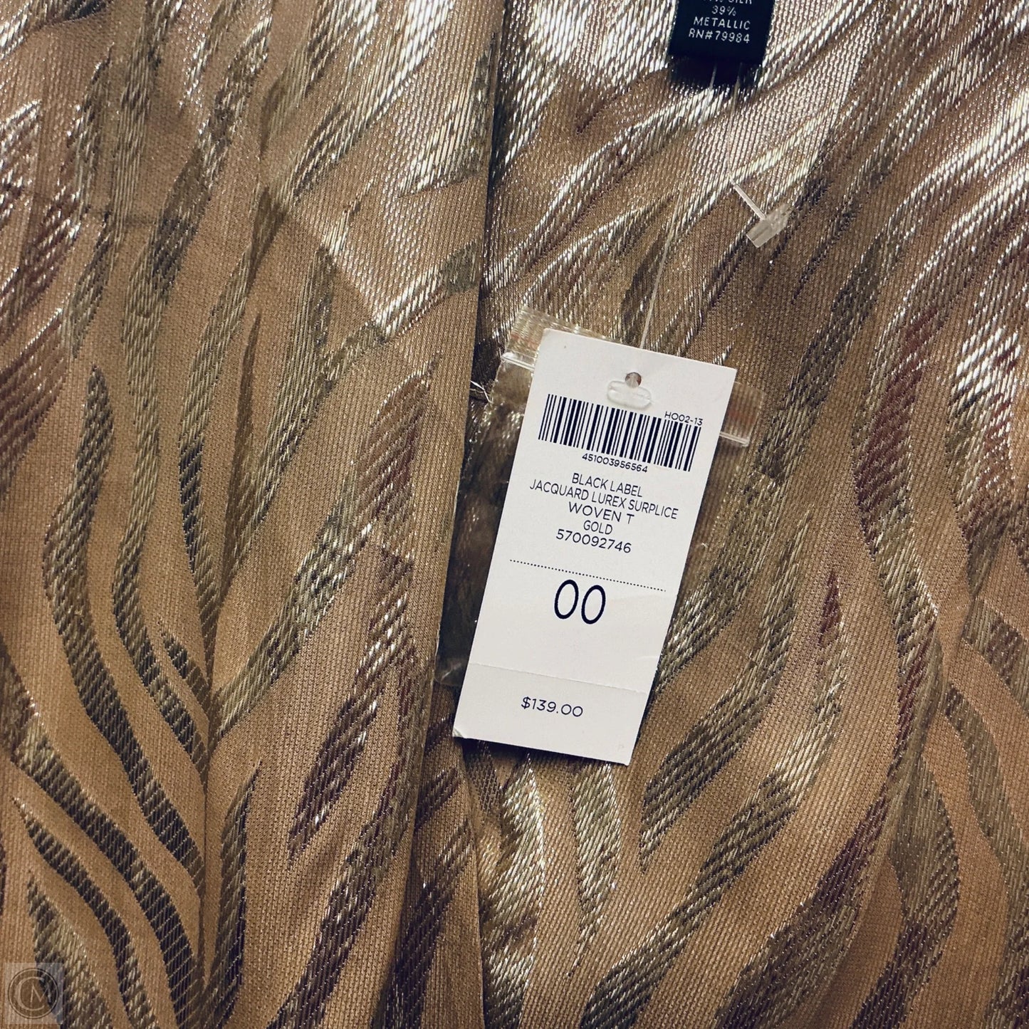 Top Long Sleeve By Black Label In Gold, Size: 0p