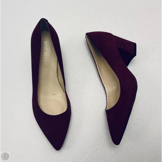 Shoes Heels Block By Nine West In Purple, Size: 6.5