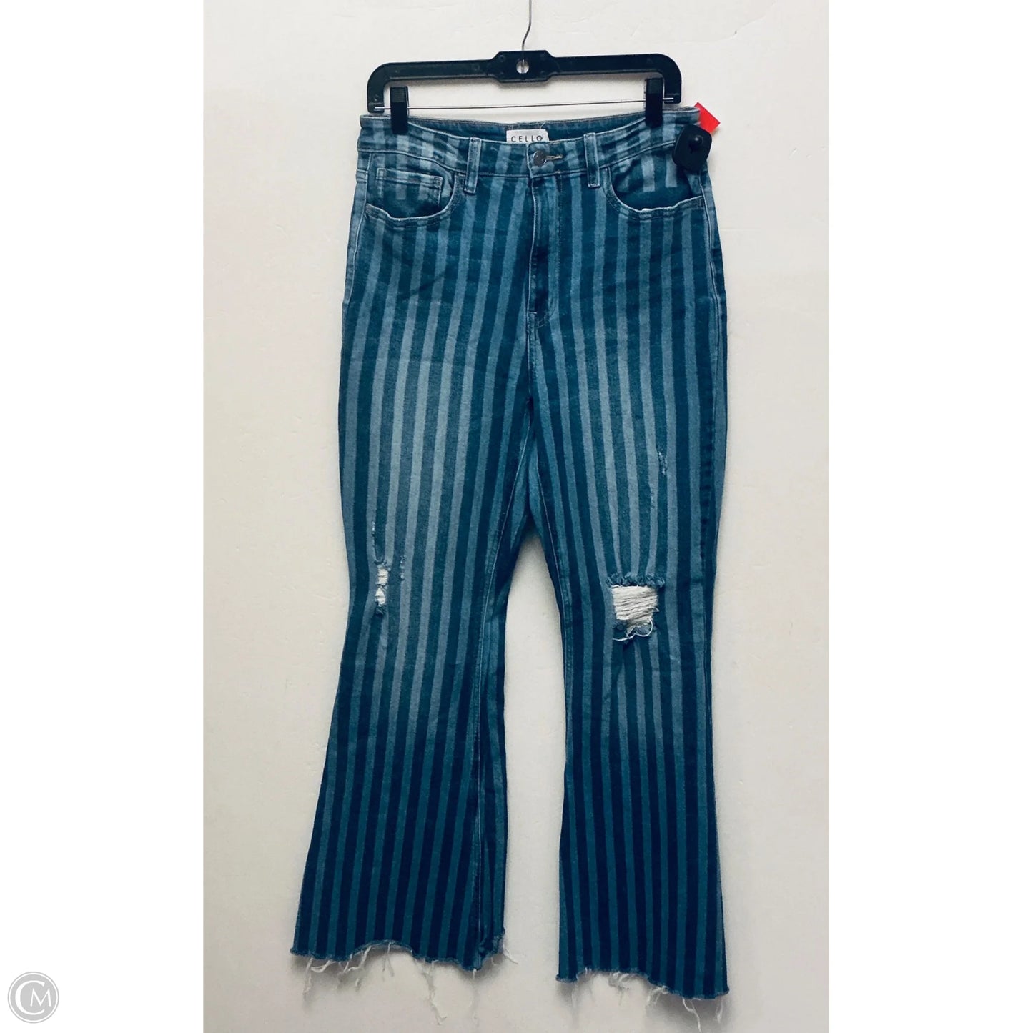Jeans Flared By Cello In Striped Pattern, Size: 12
