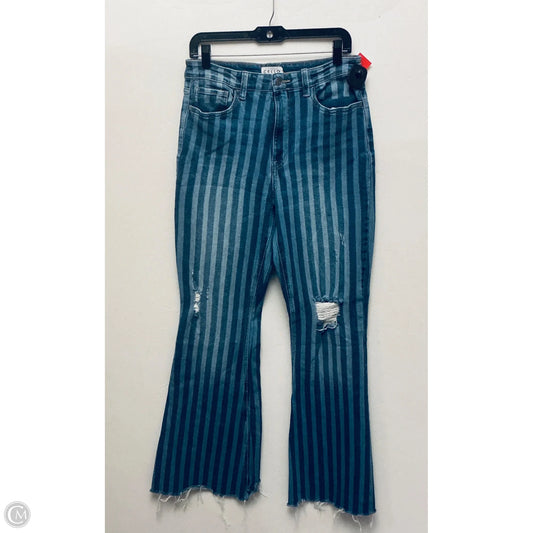 Jeans Flared By Cello In Striped Pattern, Size: 12