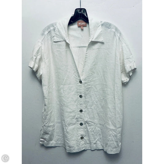 Top Short Sleeve By Mumu In White, Size: S