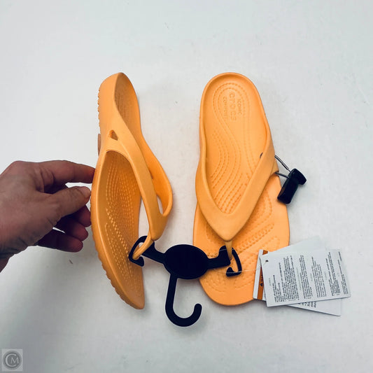Sandals Flip Flops By Crocs In Orange -colored, Size: 8