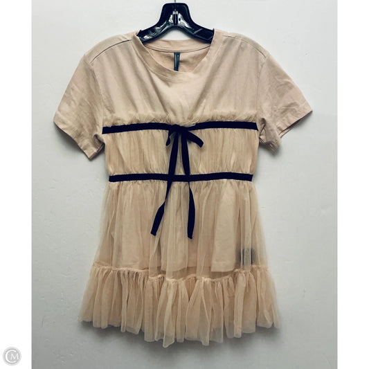 Top Short Sleeve By Anthropologie In Pink, Size: L