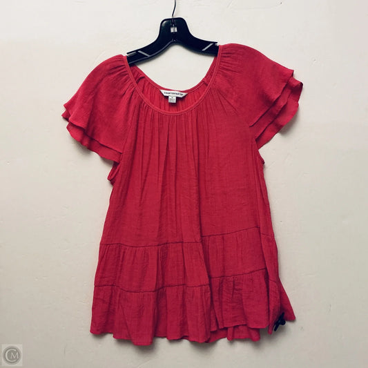 Top Short Sleeve By Counterparts In Pink, Size: M