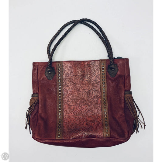 Handbag Leather By Tony Lama, Size: Large
