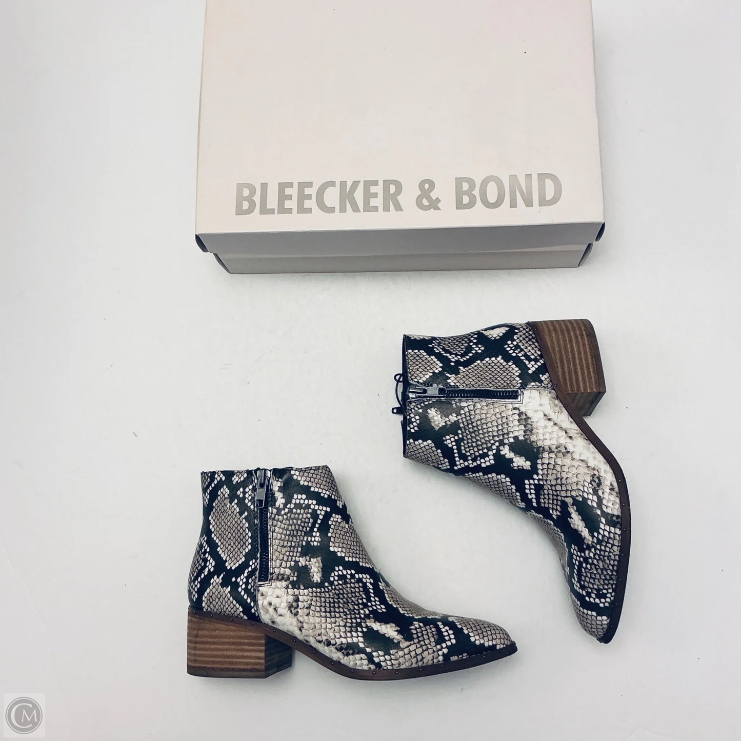 Boots Ankle Heels By Bleecker & Bond In Snakeskin Print, Size: 7.5